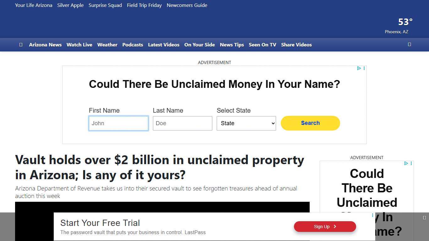 Vault holds over $2 billion in unclaimed property in Arizona; Is any of it yours?